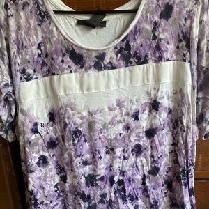 White and purple flowered top